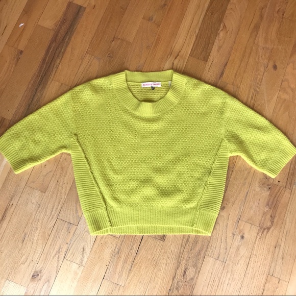 Rebecca Taylor cashmere chartreuse sweater - Picture 4 of 10